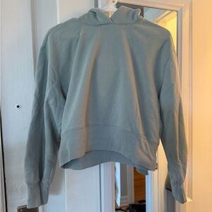 Abercrombie Blue Gray Cropped Hoodie
